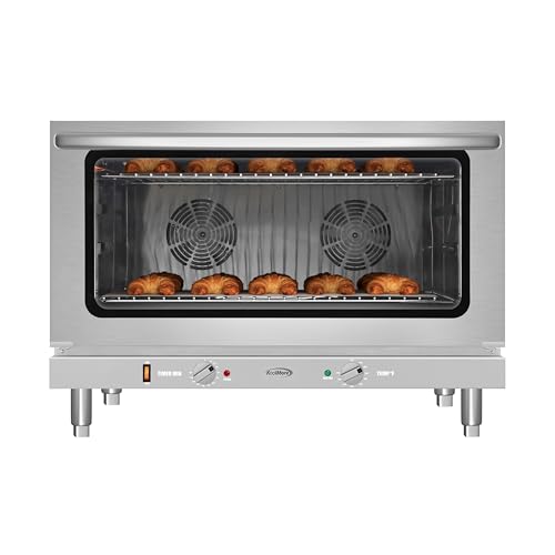 KoolMore 32 in. Commercial Countertop Convection Oven, Holds Full Size Pans, 4 Racks and 3500W of Power, 240V in Stainless-Steel, ETL Listed for Safety and Sanitation (KM-CTCO-44)