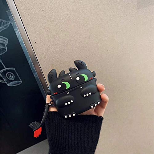 Image of Cartoon Silicone Case Compatible with Apple AirPods Pro 2 Case Cover - Cute 3D Shockproof 360 Protective Skin Cover with Keychain | AirPods Pro 2nd Gen Case (Toothless)