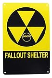 Toynk Vintage Fallout Shelter Metal Sign Replica, Nuclear Warning Sign, 6in X 9in