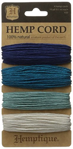 Hemptique HC200-TIDE Hemp 20-Pound Cord, Tide Pool, 120-Feet