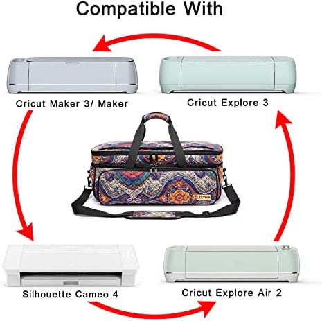 Carrying Case for Cricut Maker 3/Maker/Explore 3/Explore Air 2 (Bag Only) with Dust Cover, Cutting Mat Pocket Tote Bag for Cricut Assecories/Totem