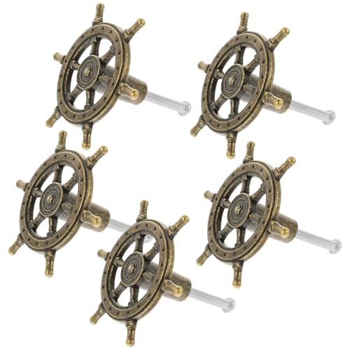Beavorty Tiradores de Cajón Estilo Náutico de Metal 5 Piezas en Bronce Envejecido para Muebles y Armarios Interiores Diseño Retro y Acabado Suave