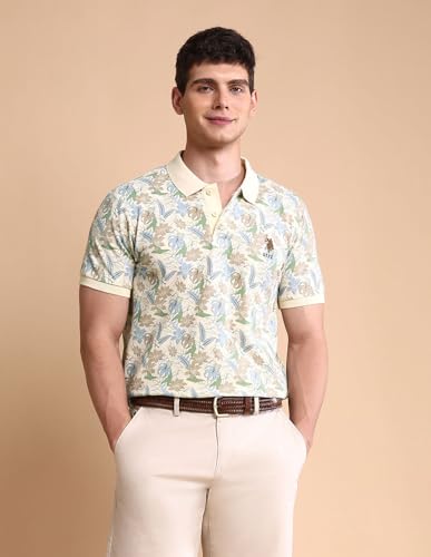 Image of U.S. Polo ASSN. Printed Polo T Shirts for Men - 100% Cotton, Half Sleeves Mens Tshirt