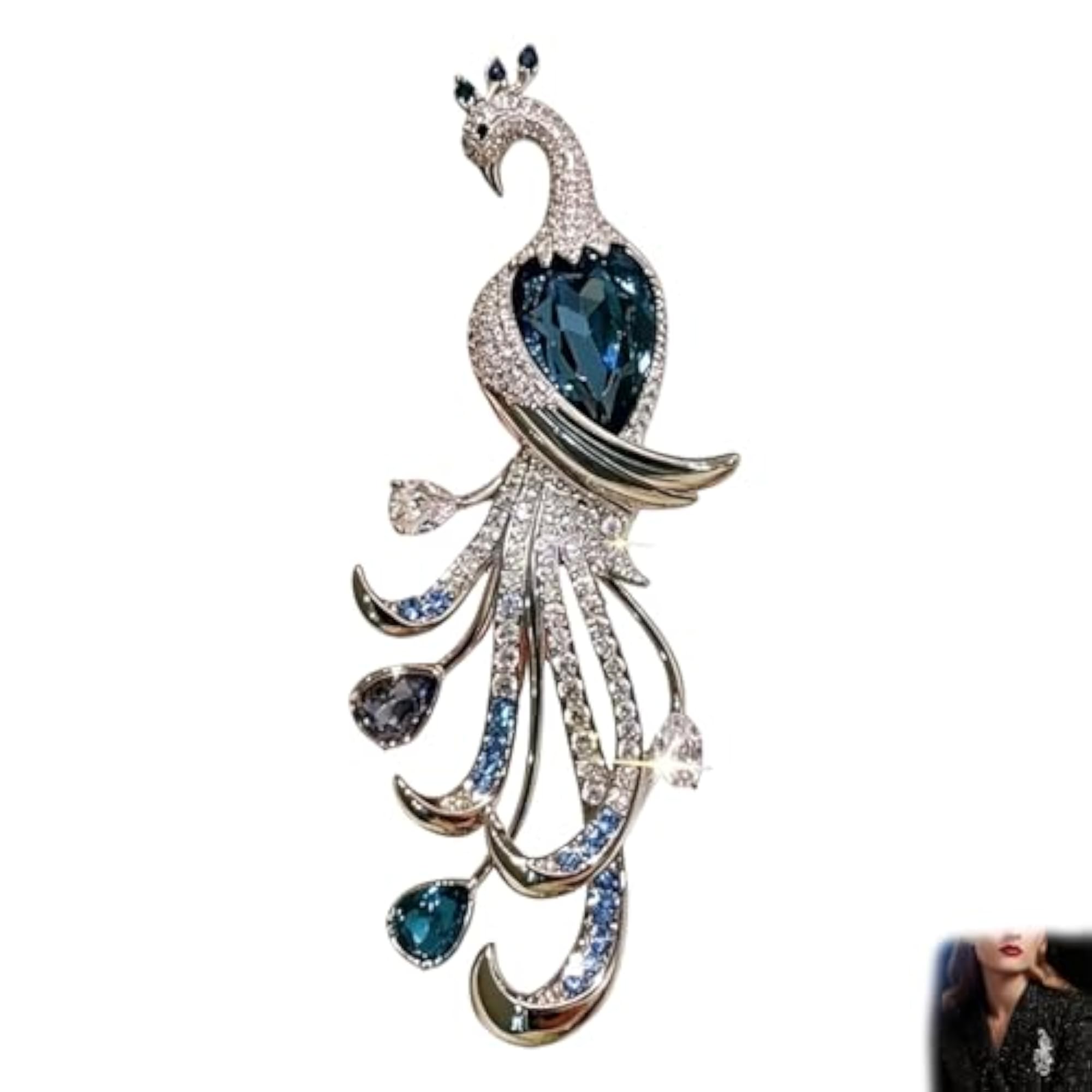 Vintage CZ Crystal Brooch Pin, Elegant Insect Design