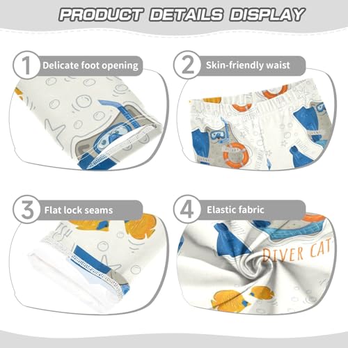 Girls Leggings Cat Diver Wearing Mask Toddler Girls Clothes Leggings for Girls Toddler Girls Leggings 3-4T3