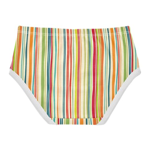 Joisal Vertical Wavy Lines Pastel Orange Panties for Girl Girls Underwear Toddlers Cotton Durable Undies Kids Briefs 2t2