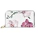 Produktbild JHGFG Mode Handtasche Reißverschluss Brieftasche Orchideenzweig Blumen Telefon Clutch Geldbörse Abendkupplung Blockieren Leder Brieftasche Multi Card Organizer
