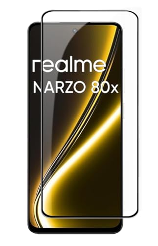 Image of HD Tempered Glass Screen Protector Compatible for Realme Narzo 80X 5G with Edge to Edge coverage and Easy Installation kit