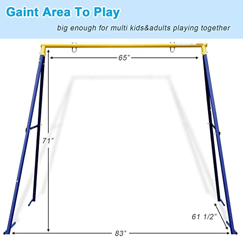 Yorovent HS-SS01-YTBL 550Lbs Swing Stand A Frame Heavy Duty, 71 Inch Height Full Metal Swing Frame,Anti-Rust And All Weather Resistance,Suit Saucer Swing,Swing Chair thumb #2