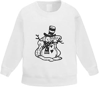 Azeeda 'Heart Snowman' Kid's Sweatshirt/Jumper (3-4 Years) (KW00107725)