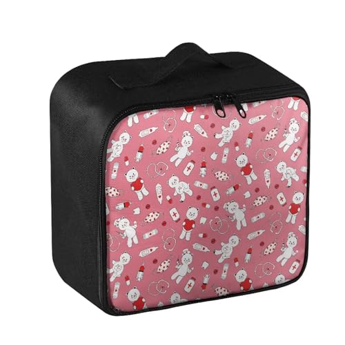 Image of Gomyblomy Cute Bear First Aid Kit Empty Medical Travel Bag Portable Emergency Trauma Pouch for Home Medium Size Medicine Bags with Double Zipper and Handle for Camping