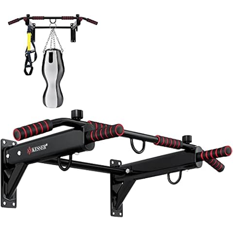 KESSER® 4in1 Klimmzugstange zur Wandmontage rutschfesten Griffen zusätzliche Funktion Cover