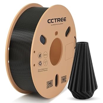 CCTREE Black PLA Filament 1.75mm Neatly Wound 3D Printer Basic Filament 1kg Spool (2.2lbs) Accuracy +/- 0.02mm High Speed PLA for Fast Printing Fit Most FDM 3D Printers
