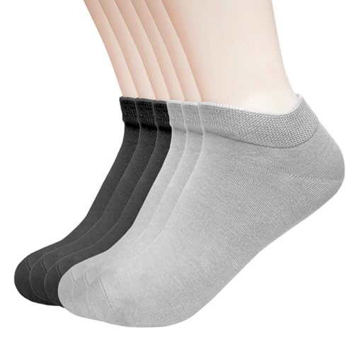Image of 6 Pairs Ankle Socks for Women Breathable Cotton Socks Anti Slip Low Cut Soft Casual Socks