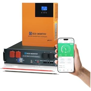 ECO-WORTHY 2560Wh Home Power Station Backup Power, 48V LiFePO4 Battery Support Communication、Bluetooth and WiFi, 120V AC 3500W Solar Hybrid Charger Inverter, for Home Backup,Emergency,Solar