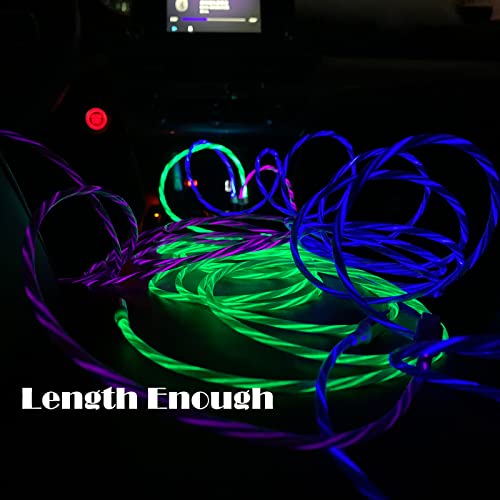 Wffoifl Usb Type C Cable(3-Pack 10Ft), Led Light Up Charging Usb A To Usb C Flowing Charge Cord Compatible With Android Samsung Galaxy S10 S9 S8 Plus,Note 9 8,No Fast,Usb C Charger #TOP3