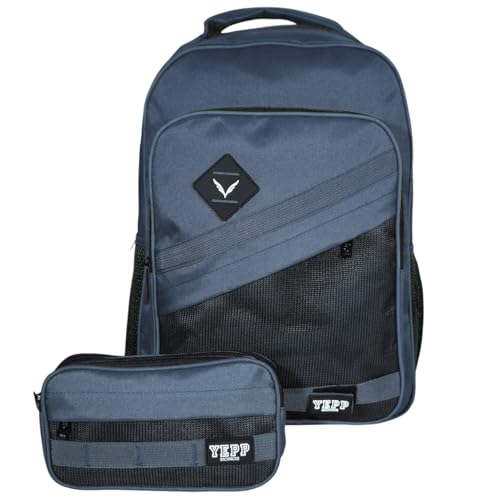 Mochila Escolar com Estojo Duplo Yepp, Kit Resistente em Lona, Grande Reforçada (Verde Militar)