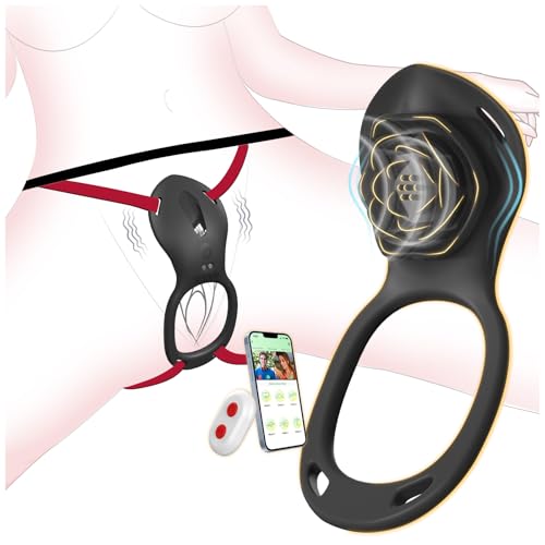 Sex Spielzeug für die Paare Frau Männer, Strap on BDSM Rose Vibration für Frauen, Bondage Vibratorensets für Frauen Klitoris mit Fernbedienung, Massagestab Vibrator, Erotisches Sexspielzeug Sex Spiele