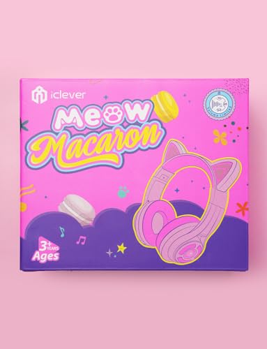 Iclever BTH13-PINK Cat Ear Kids Bluetooth Headphones, Led Lights Up, 74/85/94Db Volume Limited, 50H Playtime,Bluetooth 5.2, Usb C, Kids Headphones Wireless thumb #10