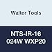 Walter Tools NTS-IR-16 024W WXP20 Carbide NTS Threading Inserts, Internal Thread, Full Profile, Whitworth (Pack of 10)