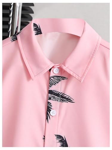 Image of Verdusa Boy's 2 Piece Outfits Summer Hawaiian Vacation Beach Button Down Shirt and Shorts Going Out Sets