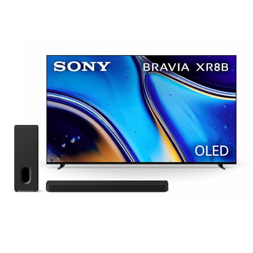 Image of Sony BRAVIA XR8B 77-Inch 4K OLED Smart TV (K-77XR8B) with Theater Bar 7 9-Speaker Soundbar and Included Theater Sub 7 Wireless Subwoofer (HT-AP710) Bundle