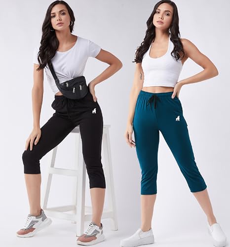 Image of Modeve Women Solid Cotton Blend Capri for summer|| Summer Wear