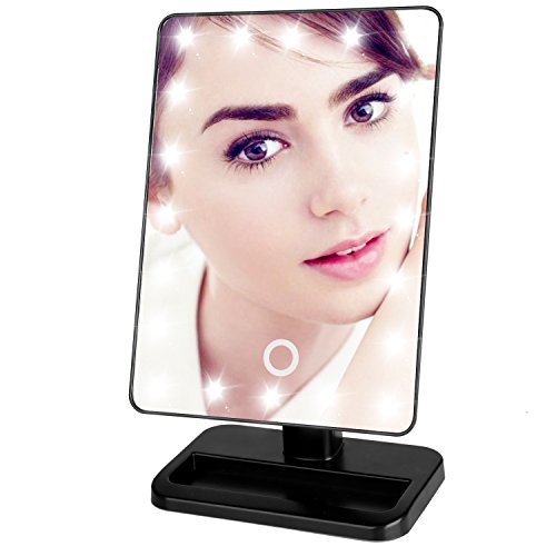 LUCKYBIRD Lighted Makeup Mirror, Premium Illuminated & Portable Vanity with Lights, 20 Dimmable LED Lights, 180degree Rotation, Ergonomic Design, Perfect Lighting for Flawless Makeup