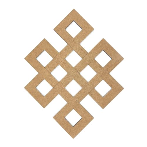 EVYRE | Cuadro Nudo Infinito Tibetano Mandala Madera| Madera Sostenible 40 cm | Cuadro Decorativo Geometría Sagrada para El Hogar | Regalos Esotericos Y Espirituales
