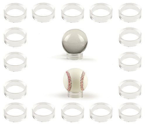 Party Zealot 30 pcs Large Acrylic Clear Baseball Stands 1-5/8" Size Display Holders for Large Round Object Soccer Softballs