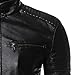 Maiyifu-GJ Men's Faux Leather Motorcycle Jacket Vintage Stand Collar Leather Biker Coat Fashion Lightweight Zipper Coats (Black2-3,Small)