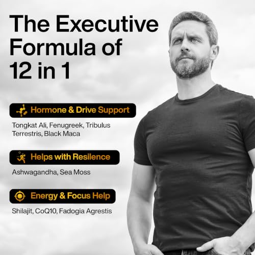 Image of Body C.E.O. 12 in 1 Strength Protocol for Men 1400mg, 120 Veggie Capsules | Shilajit, ashwagandha and Tongkat Ali for energy, stamina and vitality - third party tested, USA made and GMO free formula