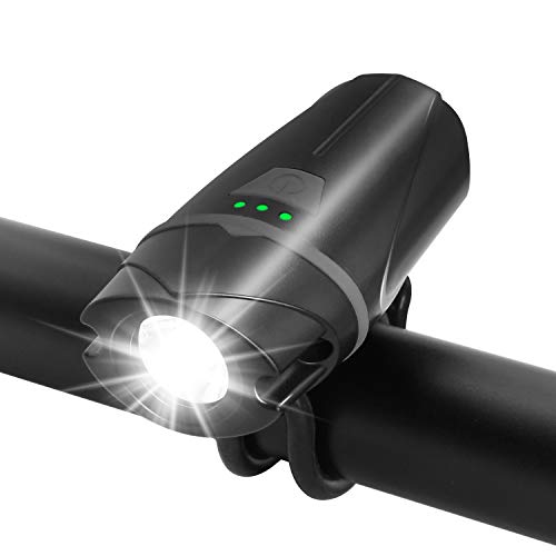 自転車ライト USB充電式 【5W/800ルーメン+モードメモリ機能を搭載】IP65防水防塵 高輝度自転車ヘッドライト サイクリングライト 懐中電灯兼用 アウトドア 防災 LEDヘッドライト (ブラック)