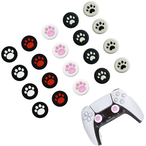 Nasadki joysticka z uchwytem kciuka, 20 sztuk joysticka na PS5, antypoślizgowe silikonowe nakładki na kontroler PS4, PS5, akcesoria do konsoli Xbox One Series (wiele kolorów)