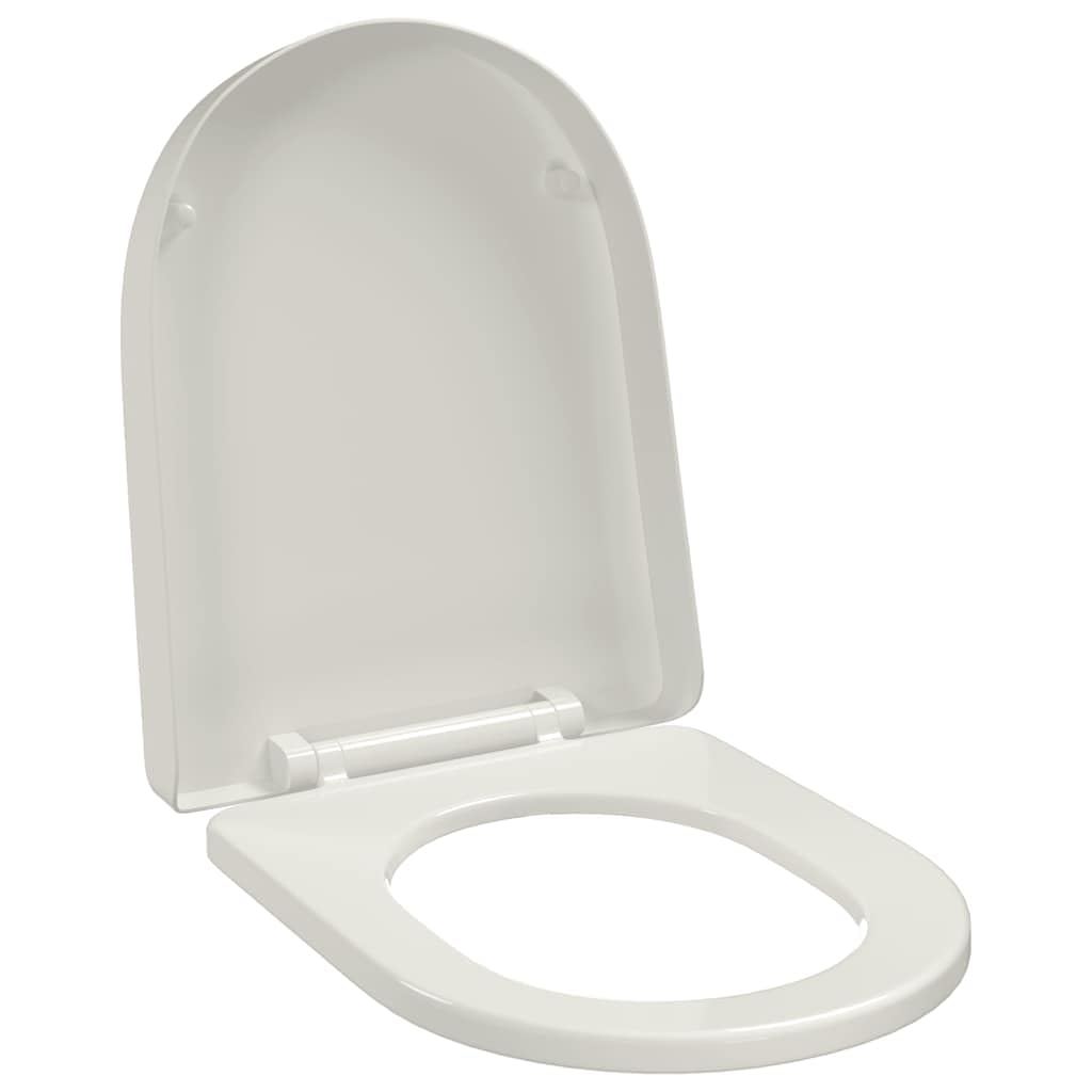 vidaXL Soft-Close Toilet Seat Square White Bathroom Furniture Accessories Lid