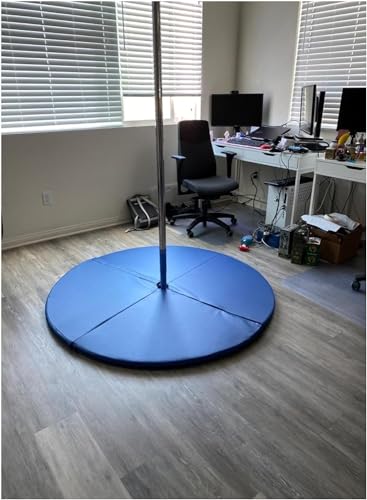 Esterilla de pole dance redonda y barra de techo fija para amortiguar impactos