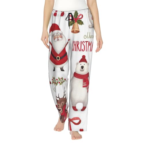 Pantalon pyjama femme motif Père Noël idée cadeau de Noël cocooning