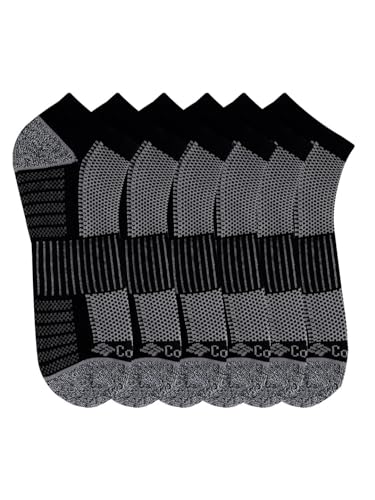 Columbia Men's 6 Pack Athletic No Show Socks, Black/Grey, Shoe Size 6-12