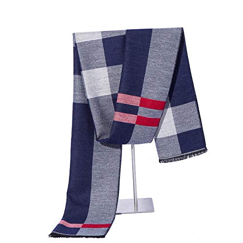 YUXUJ Scarf for Men Reversible Elegant Classic Warm Cashmere Feel Soft Scarves for Fall Winter (Color : Blue, Size : One Size)