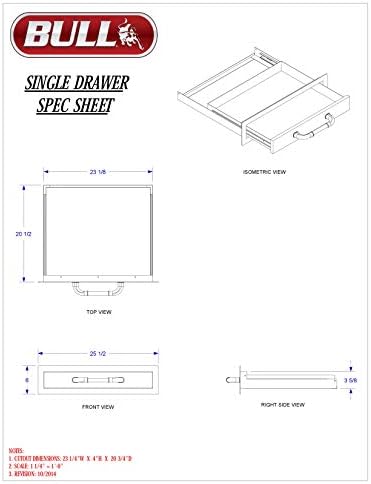 Bull Outdoor Products 09970 Single Drawer, Stainless Steel silver image 4