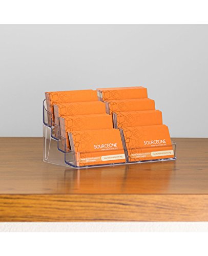 Image of SOURCE ONE 8 Pocket Desktop Clear Acrylic Business Card Holder (Pack of 2)