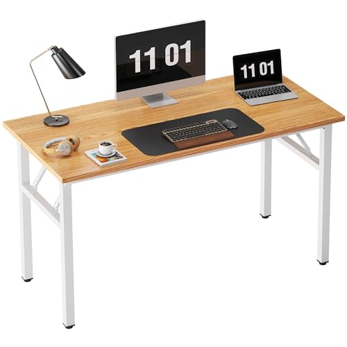 Image of Need 47 inches Computer Desk Office Desk Folding Table with BIFMA Certification Computer Table Workstation,Teak White AC5BW-120