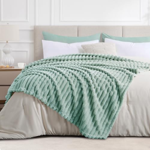 RUIKASI Kuscheldecke Flauschig Decke Salbeigrün - 230x270cm Riesig Fleecedecke Sofadecke Couchdecke für Wohnzimmer Deko Blanket… – Ansicht 3