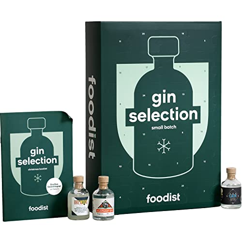 Foodist Gin Adventskalender 2022 exklusive Gins aus Europa - ausgefallenes Geschenk-Set mit 24 x 50ml Miniaturflaschen inkl. Cocktailrezepte und Tasting-Anleitung Geschenk für Männer und Frauen Cover