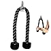 tchrules Universal Tricep Rope Pull Down - 28 Inch Heavy Rope Length, Easy to Grip & Non Slip Cable Attachment, Suitable for Professional Gyms (Black red)