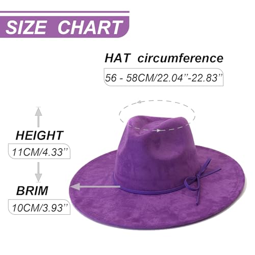 Image of Fedora Hats for Women Man with Big Wide Brim Classic Suede Panama Hat Western Outdoor hat