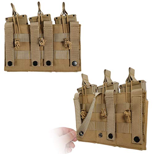 Frtkk Molle Mag Pouch, Open Top Single/Double/Triple Magazine Pouch Holder Carrier For M4 M16 Ak Ar Glock M1911 92F 9Mm #TOP2