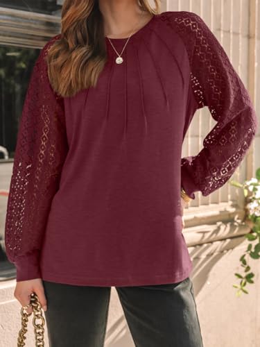 image for AUTOMET Womens Long Sleeve Shirts Lace Tops Business Casual Blouses 20