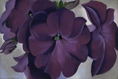 Affiche de Georgia O’Keeffe Pétunias violettes peinture toile 70x50cm