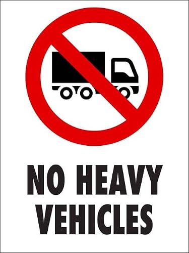 Xewazd A1371 Retro 8"X12" Metal Tin Sign - No Heavy Vehicles For Shop Yard Man Cave Garage Outdoor